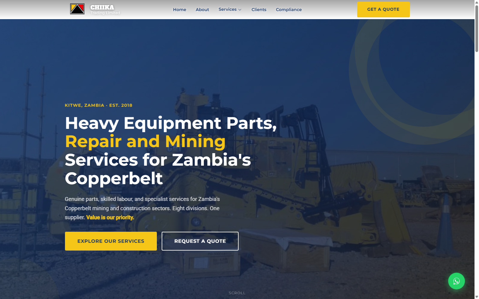 Chiika Trading Limited website screenshot