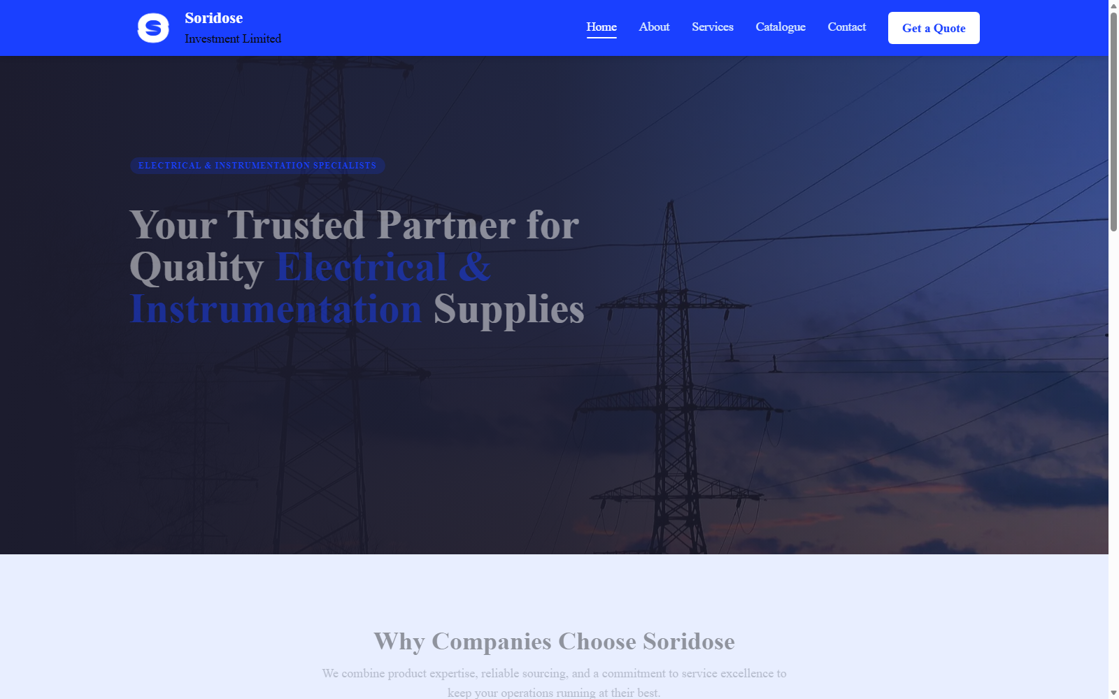 Soridose Investment website screenshot